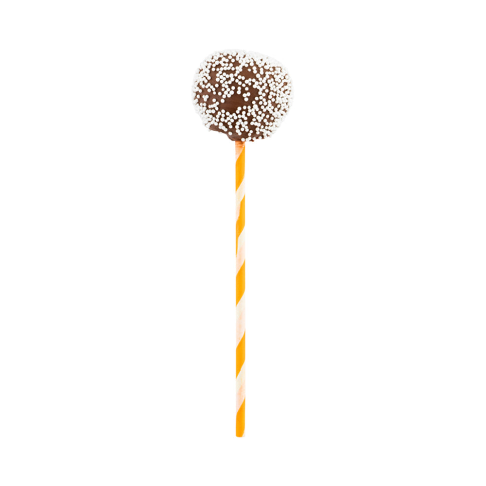Pastry Tek Orange Paper Cake Pop and Lollipop Stick - Spirals, Biodegradable - 6" x 5/32" - 25 count box