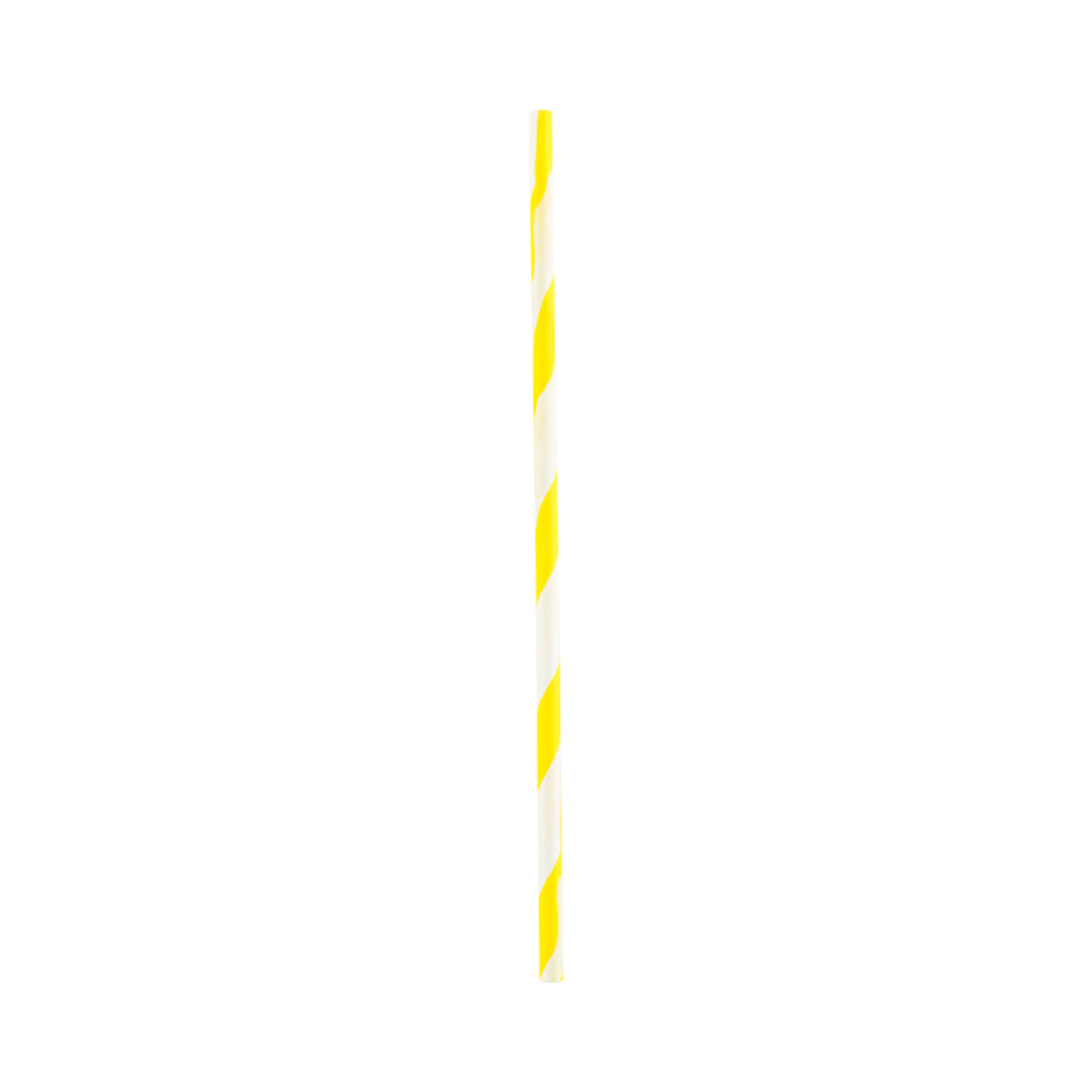 Pastry Tek Yellow Paper Cake Pop and Lollipop Stick - Spirals, Biodegradable -6" x 5/32" - 100 count box