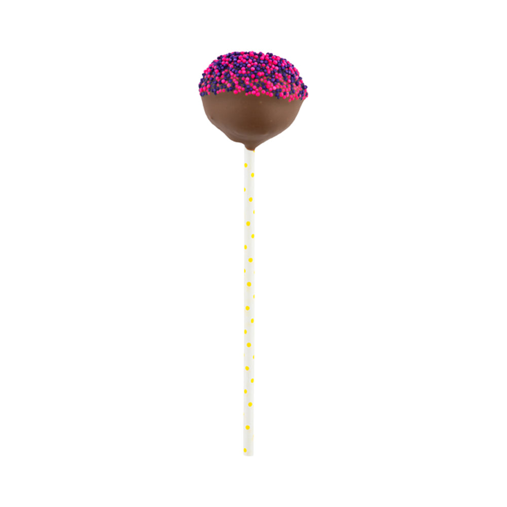Pastry Tek Yellow Paper Cake Pop and Lollipop Stick - Polka Dots, Biodegradable - 6" x 5/32" - 100 count box