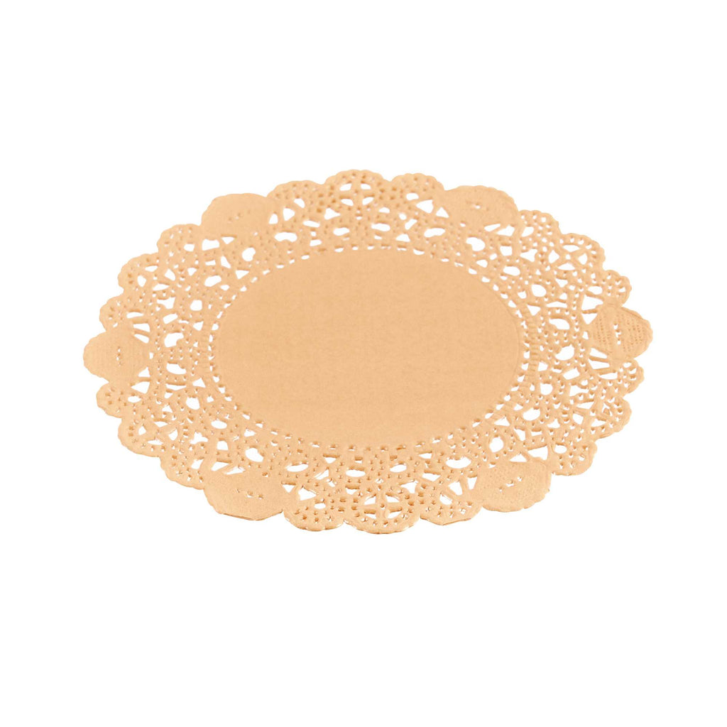 Pastry Tek Round Coral Paper Doilies - Lace - 4" x 4" - 100 count box