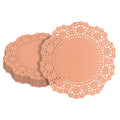 Pastry Tek Round Coral Paper Doilies - Lace - 4" x 4" - 4000 count box