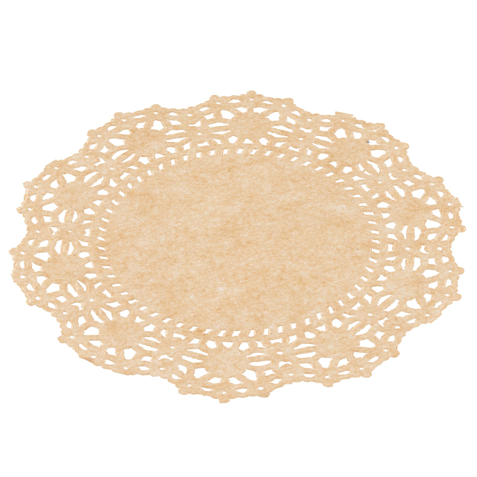 Pastry Tek Round Kraft Paper Doilies - Lace - 4" x 4" - 100 count box
