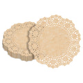 Pastry Tek Round Kraft Paper Doilies - Lace - 4" x 4" - 100 count box