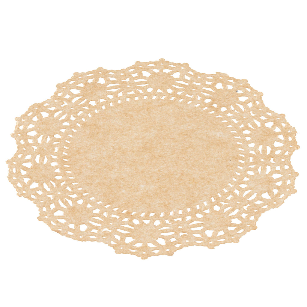 Pastry Tek Round Kraft Paper Doilies - Lace - 4" x 4" - 4000 count box