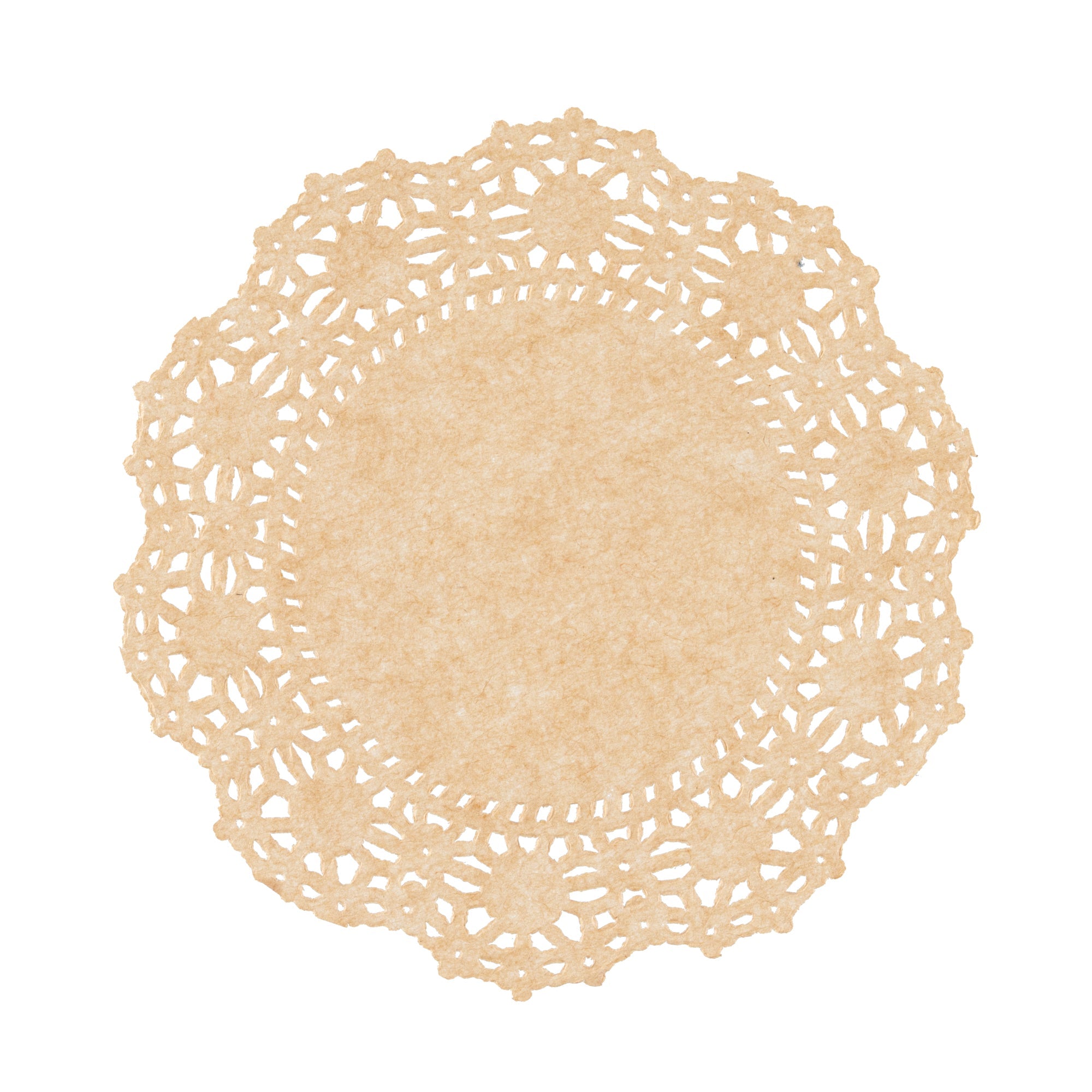 Pastry Tek Round Kraft Paper Doilies - Lace - 4" x 4" - 100 count box