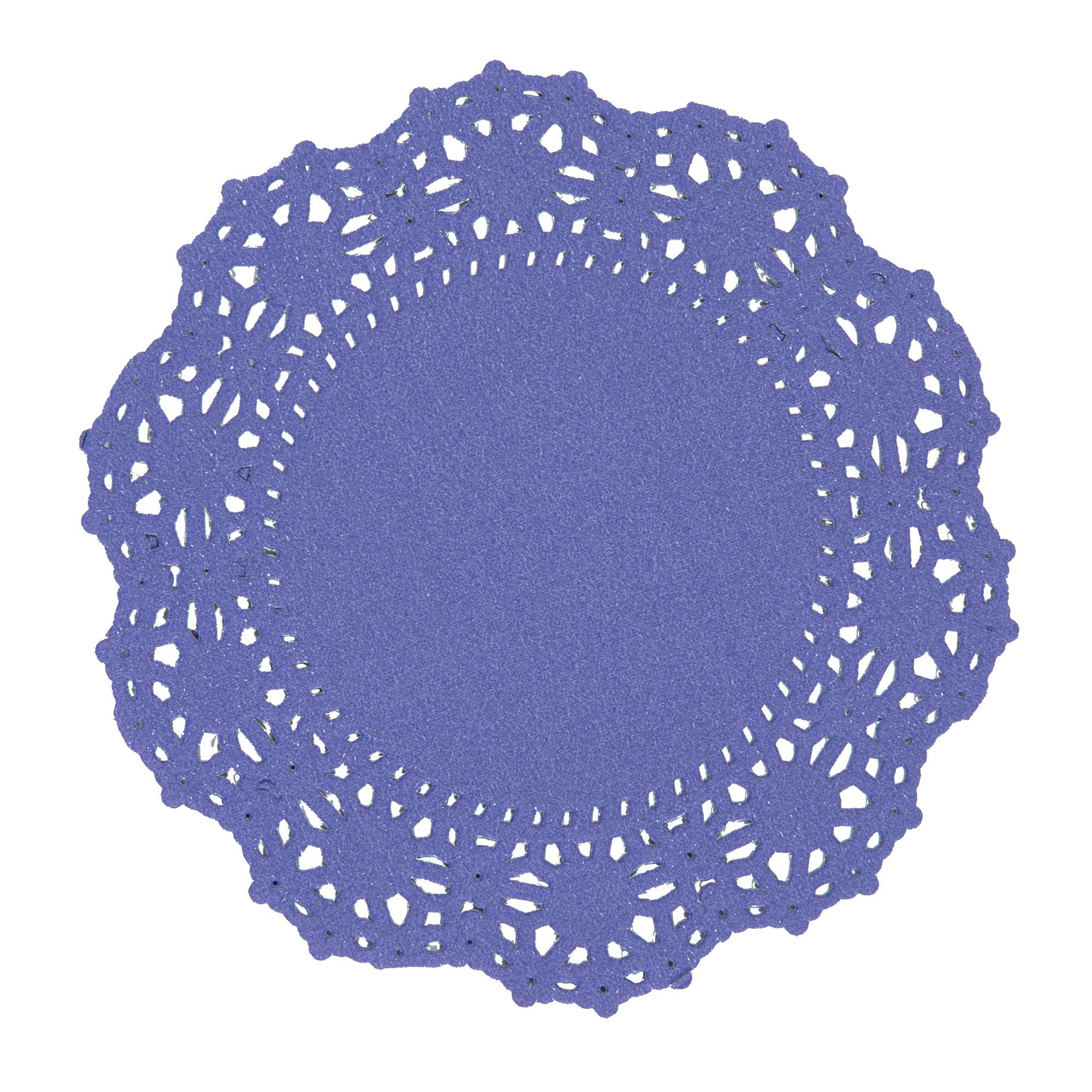 Pastry Tek Round Purple Paper Doilies - Lace - 4" x 4" - 100 count box