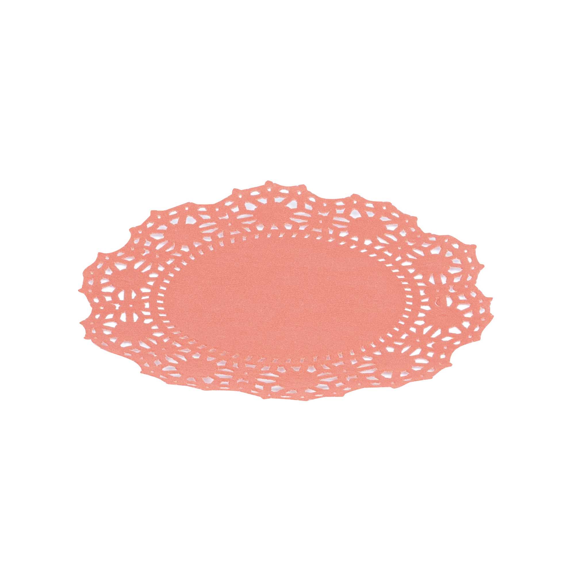 Pastry Tek Round Red Paper Doilies - Lace - 4" x 4" - 100 count box