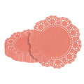 Pastry Tek Round Red Paper Doilies - Lace - 4" x 4" - 100 count box