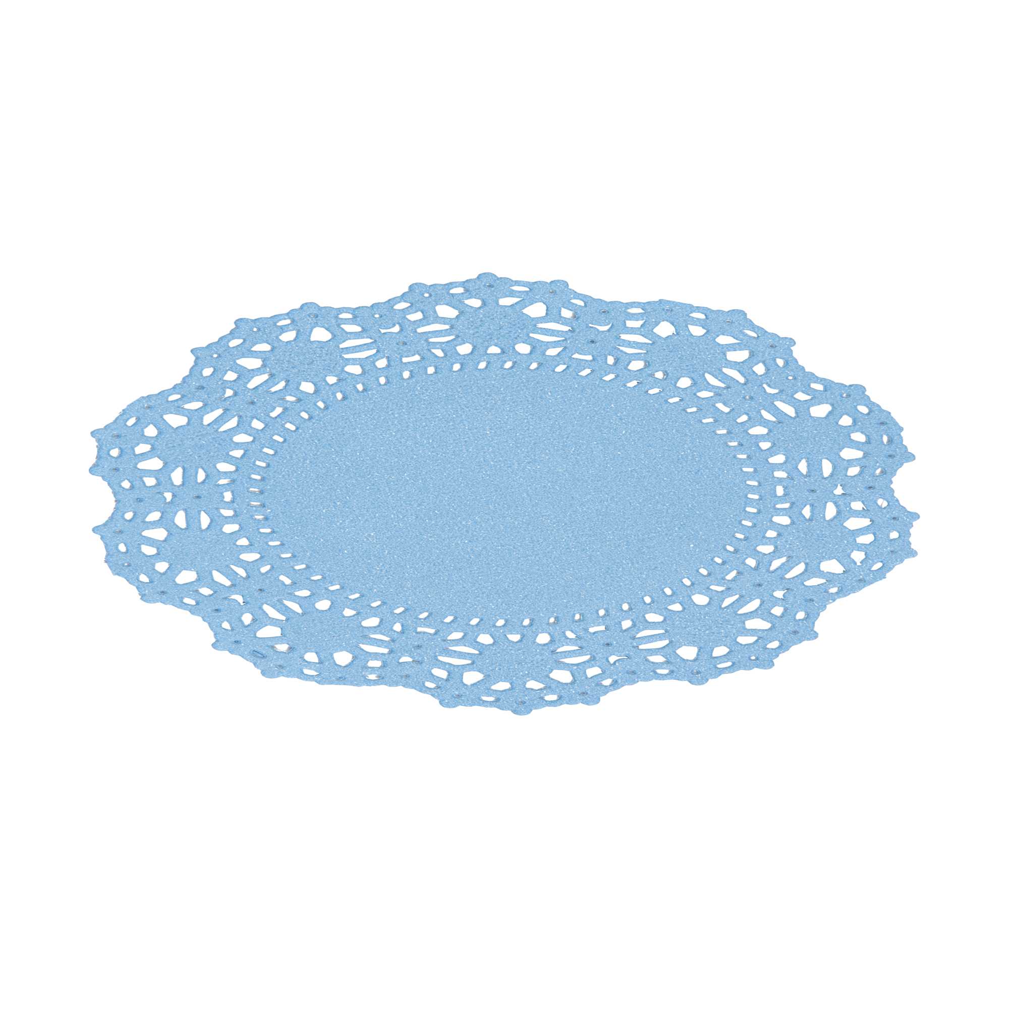 Pastry Tek Round Sky Blue Paper Doilies - Lace - 4" x 4" - 100 count box