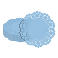Pastry Tek Round Sky Blue Paper Doilies - Lace - 4" x 4" - 100 count box