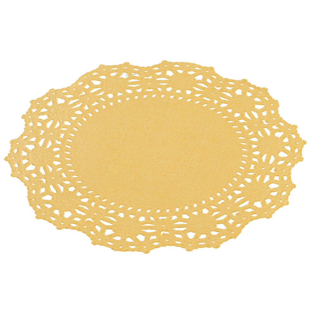 Pastry Tek Round Orange Paper Doilies - Lace - 4" x 4" - 100 count box