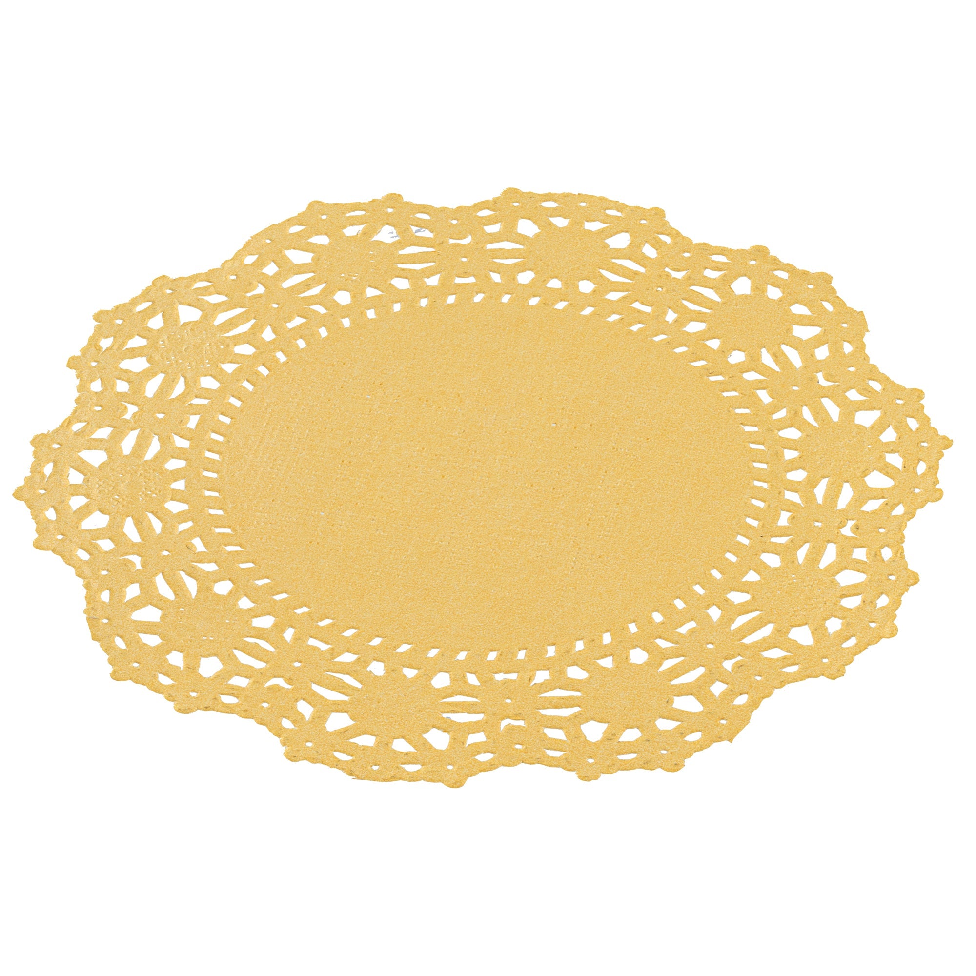 Pastry Tek Round Orange Paper Doilies - Lace - 4" x 4" - 100 count box