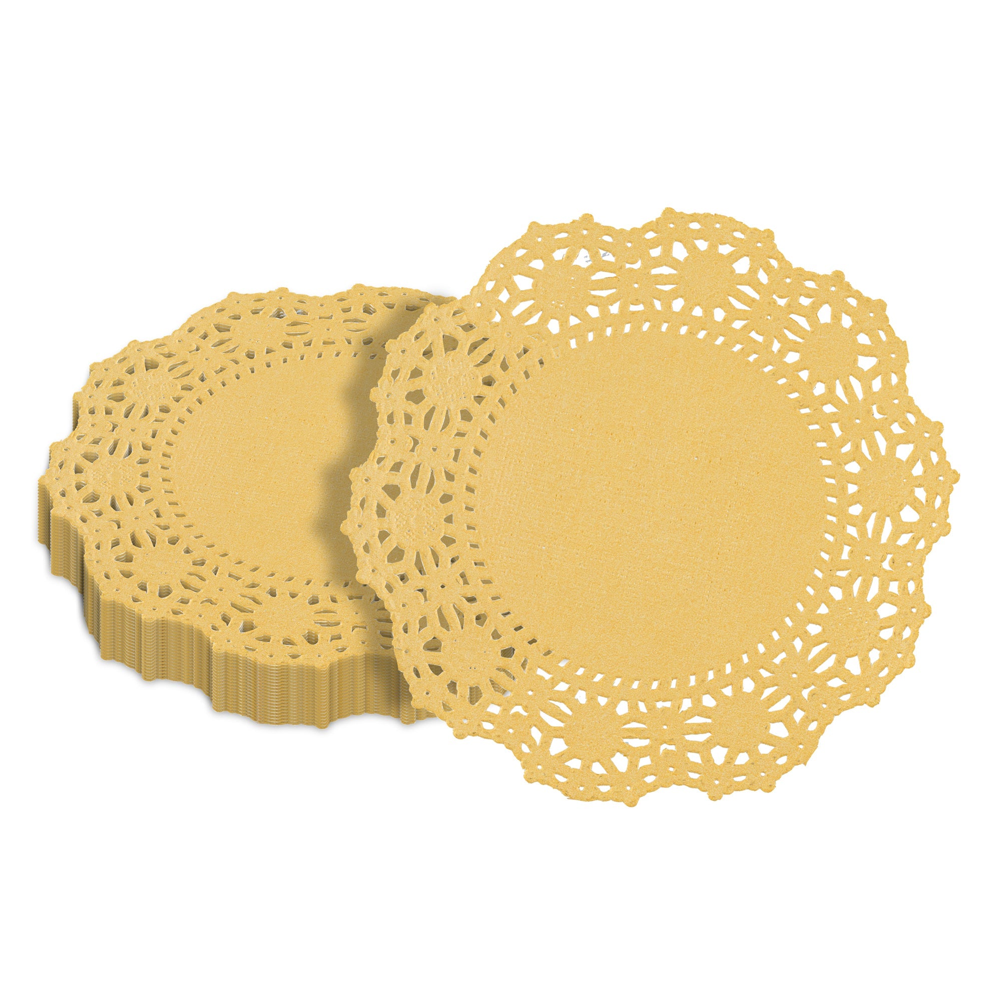 Pastry Tek Round Orange Paper Doilies - Lace - 4" x 4" - 4000 count box