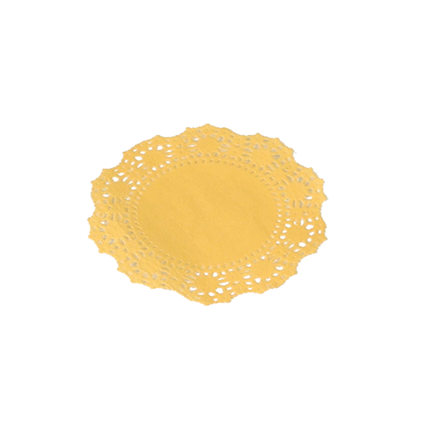 Pastry Tek Round Orange Paper Doilies - Lace - 4" x 4" - 4000 count box