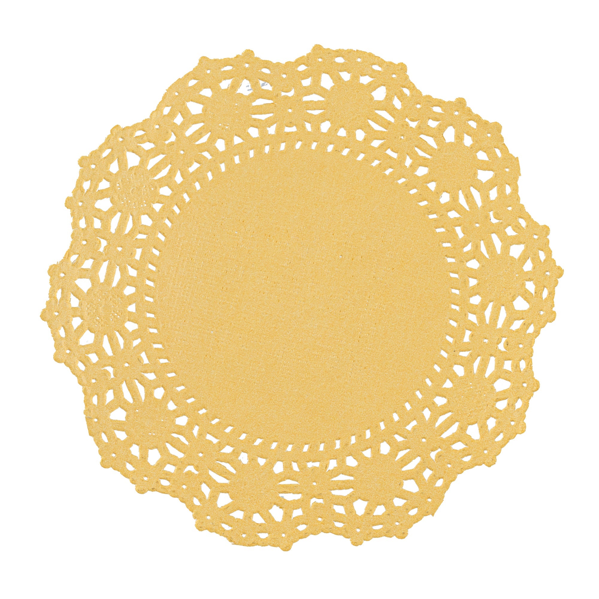 Pastry Tek Round Orange Paper Doilies - Lace - 4" x 4" - 4000 count box