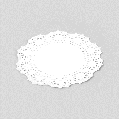 Pastry Tek Round White Paper Doilies - Lace - 4" x 4" - 4000 count box