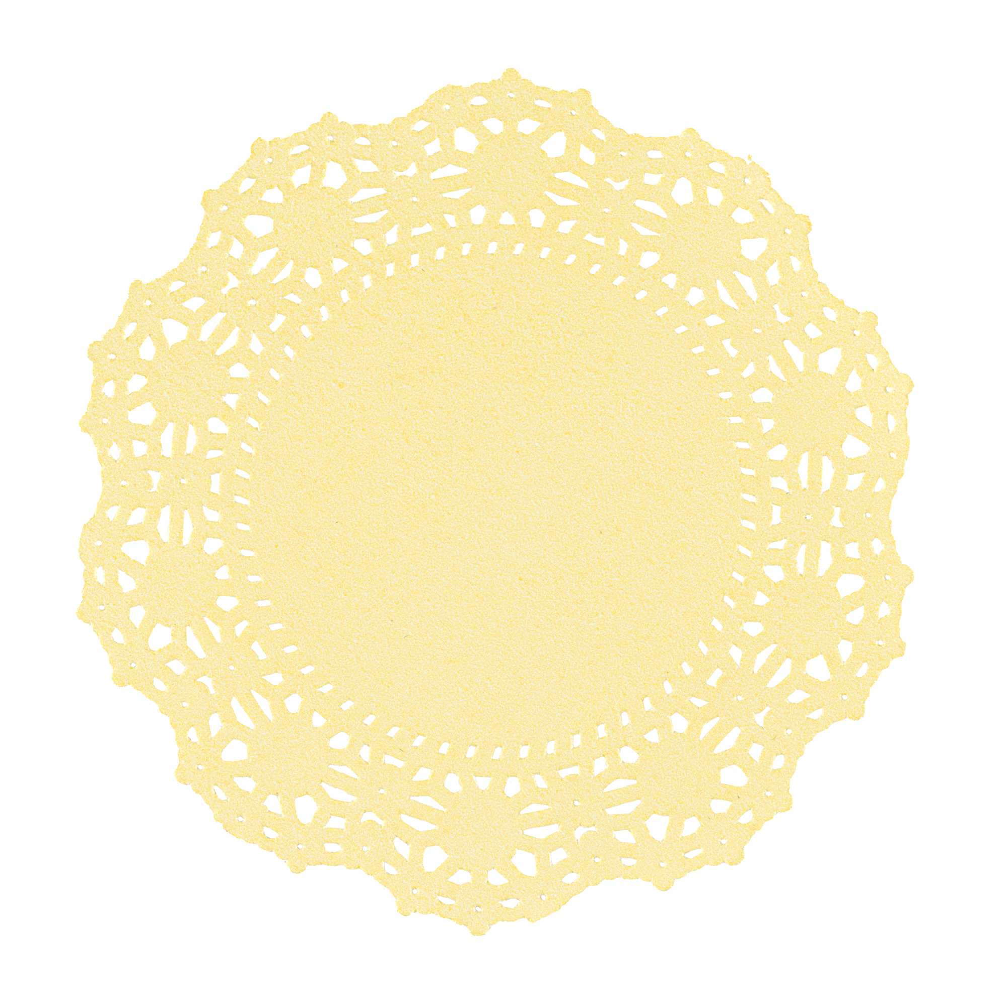 Pastry Tek Round Yellow Paper Doilies - Lace - 4" x 4" - 4000 count box