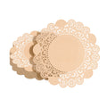 Pastry Tek Round Coral Paper Doilies - Lace - 6" x 6" - 100 count box