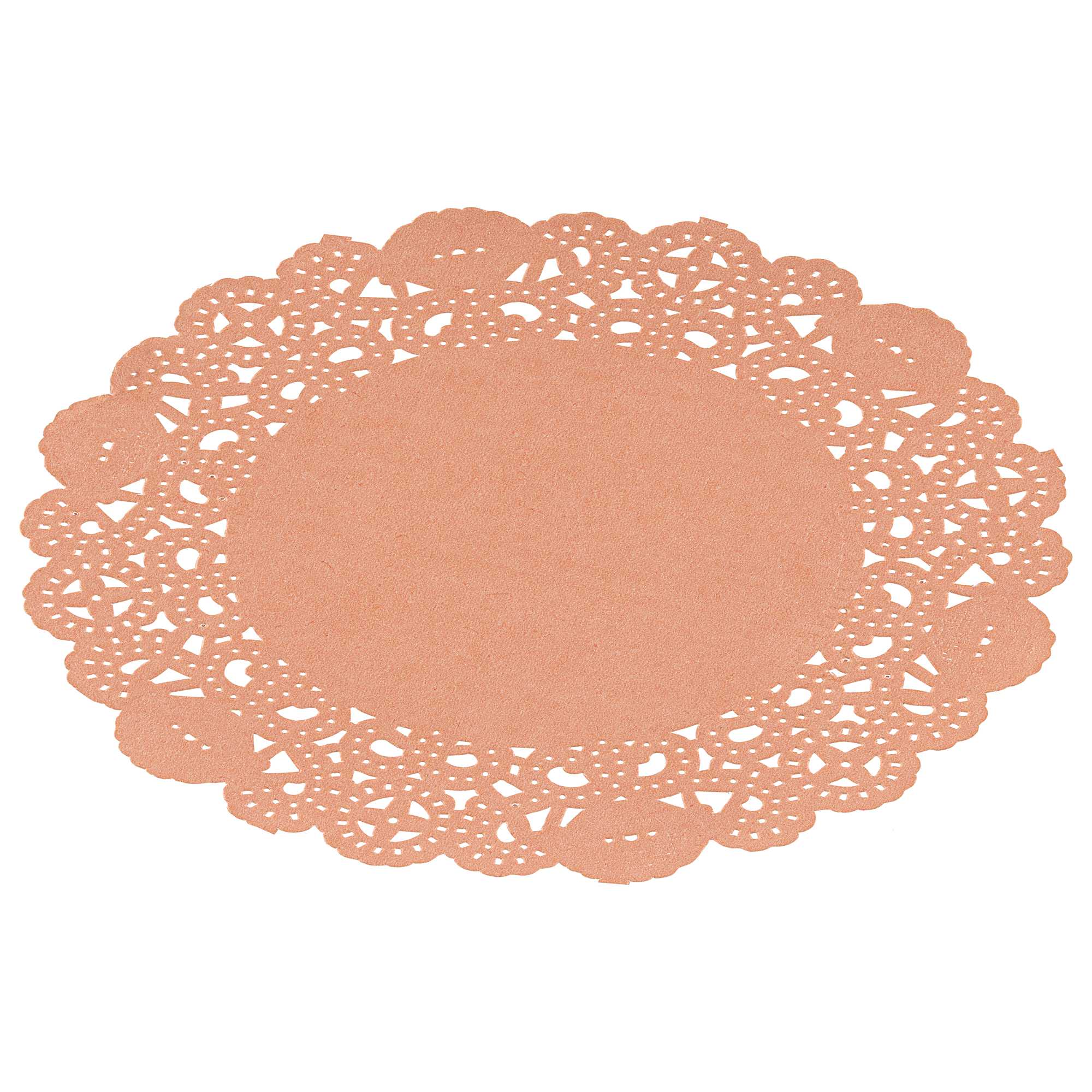 Pastry Tek Round Coral Paper Doilies - Lace - 6" x 6" - 4000 count box