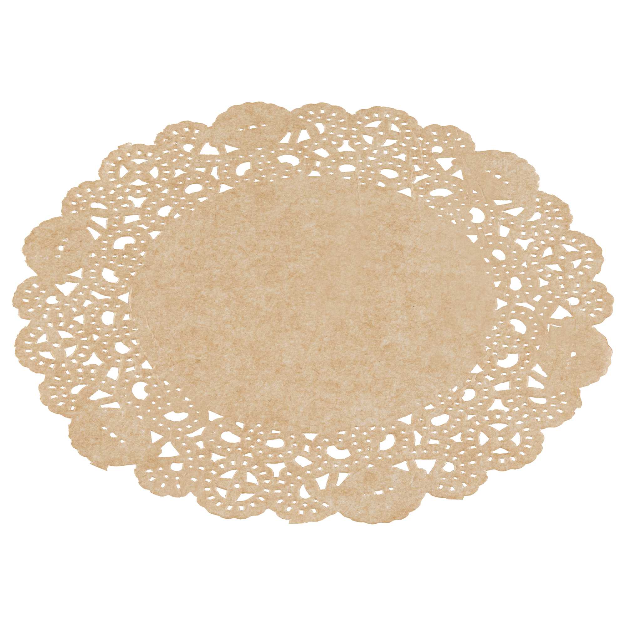Pastry Tek Round Kraft Paper Doilies - Lace - 6" x 6" - 4000 count box