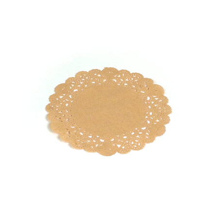 Pastry Tek Round Kraft Paper Doilies - Lace - 6" x 6" - 4000 count box