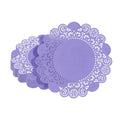 Pastry Tek Round Purple Paper Doilies - Lace - 6" x 6" - 100 count box