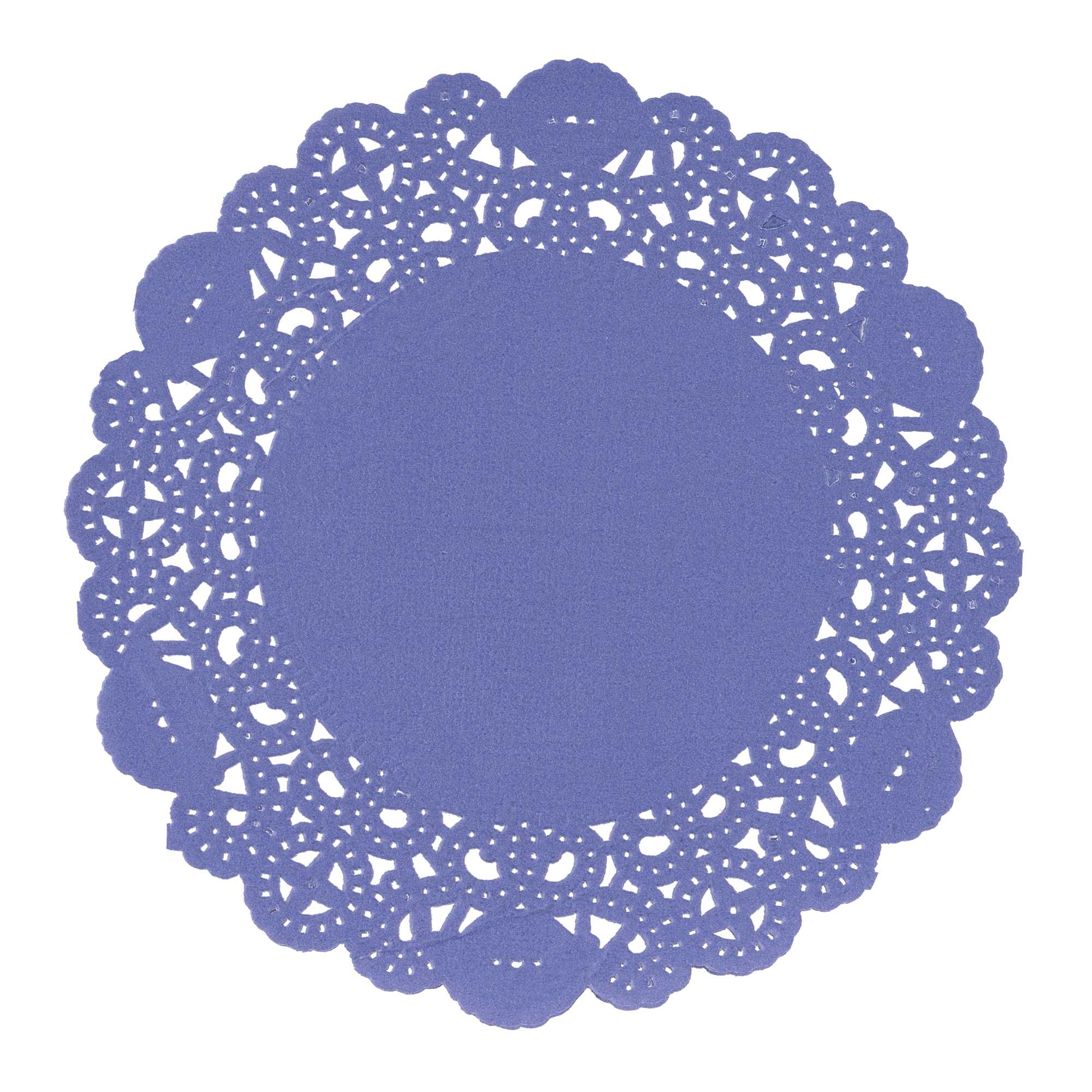 Pastry Tek Round Purple Paper Doilies - Lace - 6" x 6" - 4000 count box