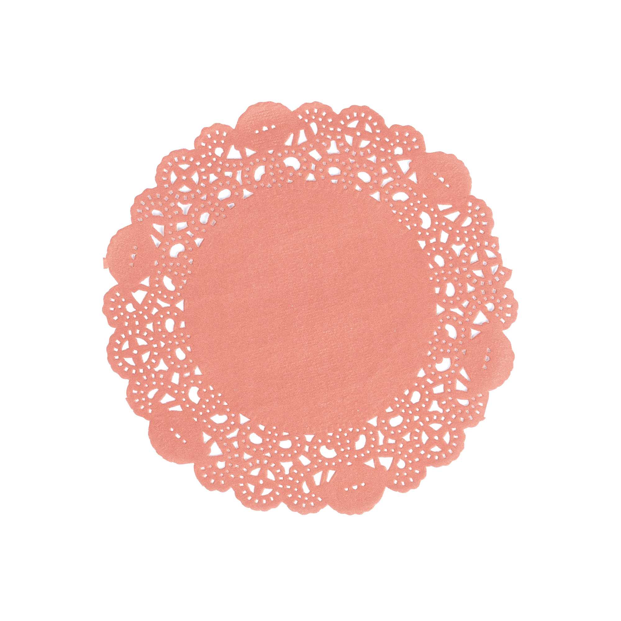 Pastry Tek Round Red Paper Doilies - Lace - 6" x 6" - 100 count box