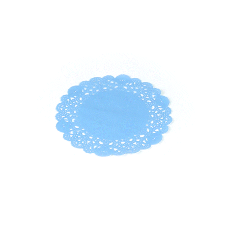 Pastry Tek Round Sky Blue Paper Doilies - Lace - 6" x 6" - 4000 count box