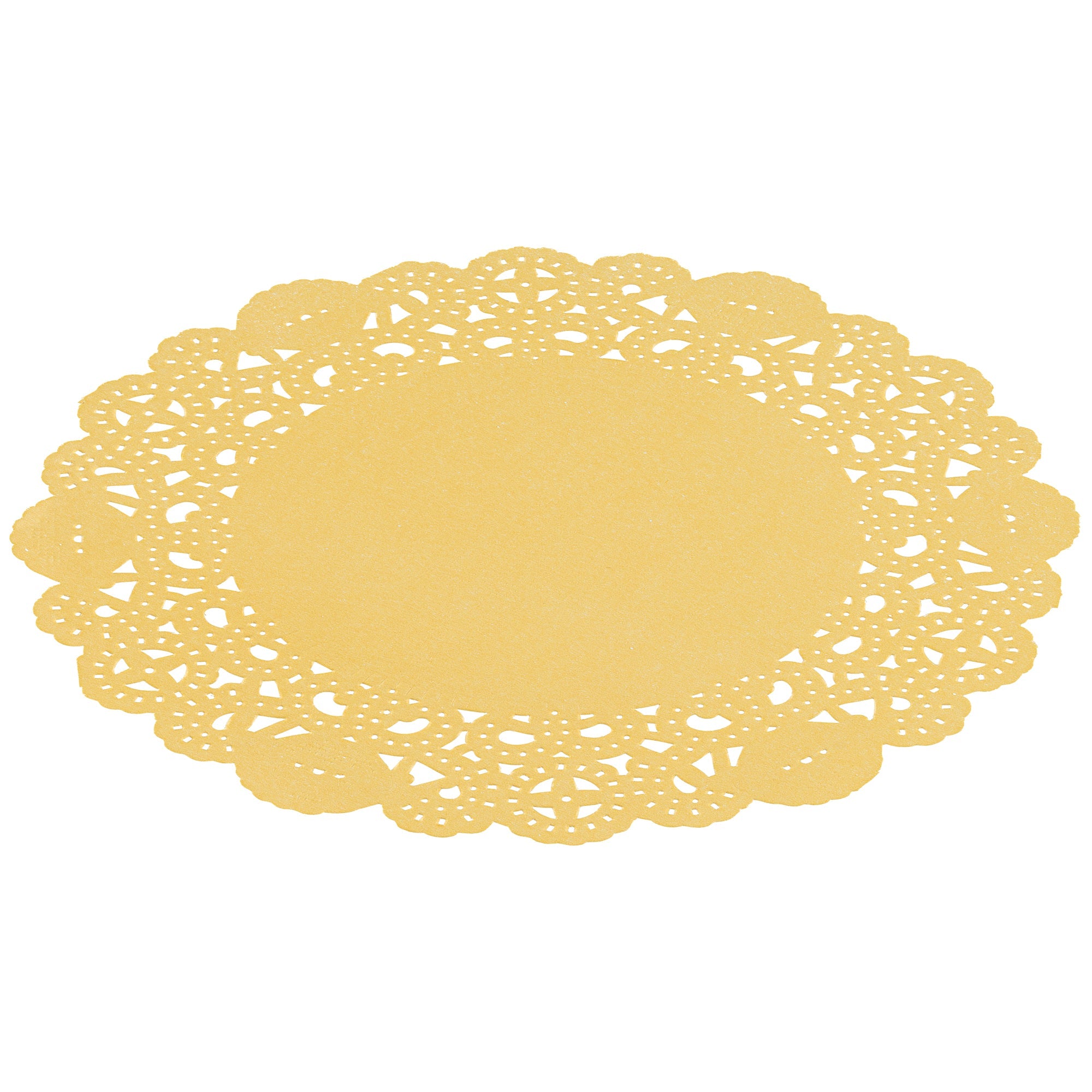Pastry Tek Round Orange Paper Doilies - Lace - 6" x 6" - 100 count box