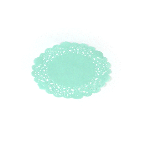 Pastry Tek Round Teal Paper Doilies - Lace - 6" x 6" - 4000 count box
