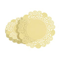 Pastry Tek Round Yellow Paper Doilies - Lace - 6" x 6" - 100 count box