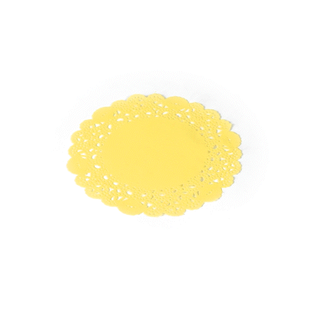 Pastry Tek Round Yellow Paper Doilies - Lace - 6" x 6" - 4000 count box