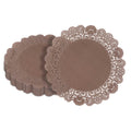 Pastry Tek Round Brown Paper Doilies - Lace - 12" x 12" - 4000 count box