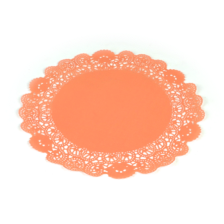 Pastry Tek Round Coral Paper Doilies - Lace - 12" x 12" - 4000 count box