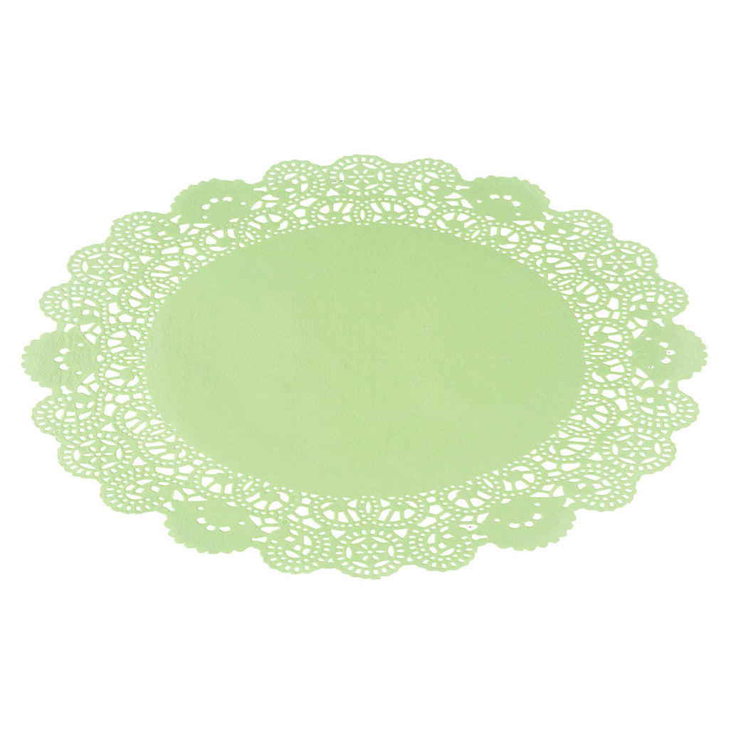 Pastry Tek Round Green Paper Doilies - Lace - 12" x 12" - 4000 count box