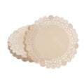 Pastry Tek Round Kraft Paper Doilies - Lace - 12" x 12" - 100 count box