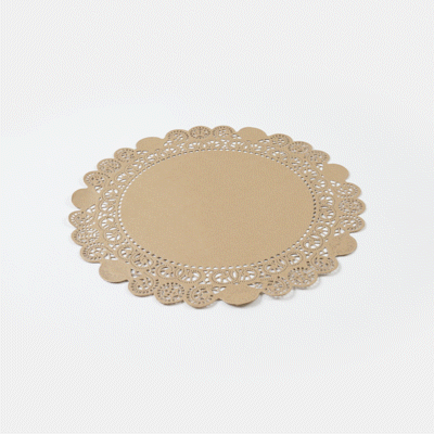 Pastry Tek Round Kraft Paper Doilies - Lace - 12" x 12" - 100 count box