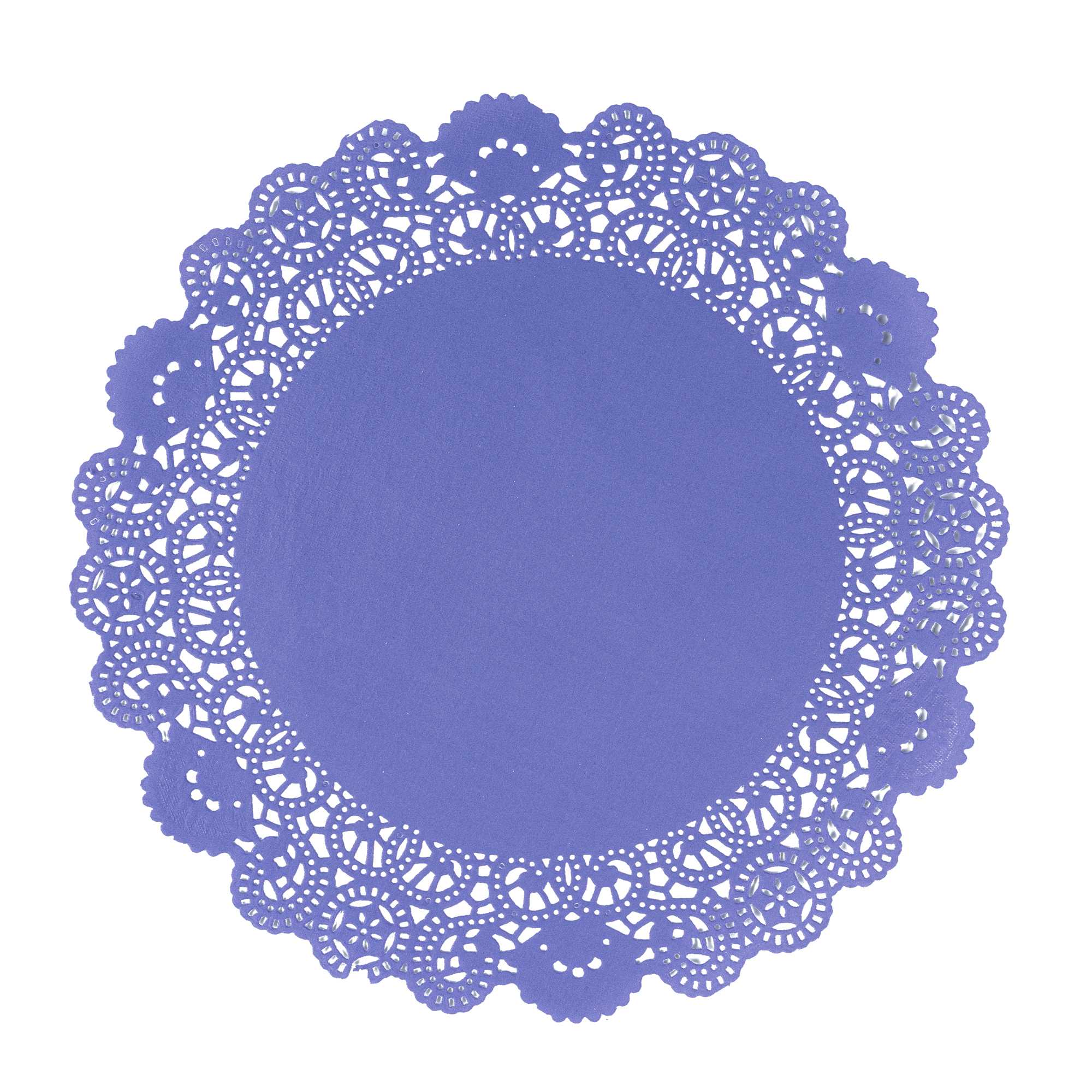 Pastry Tek Round Purple Paper Doilies - Lace - 12" x 12" - 4000 count box