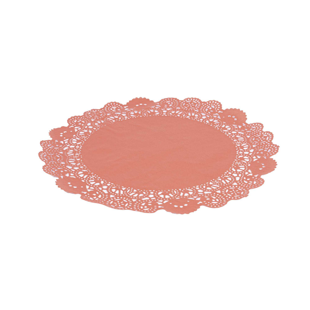 Pastry Tek Round Red Paper Doilies - Lace - 12" x 12" - 4000 count box