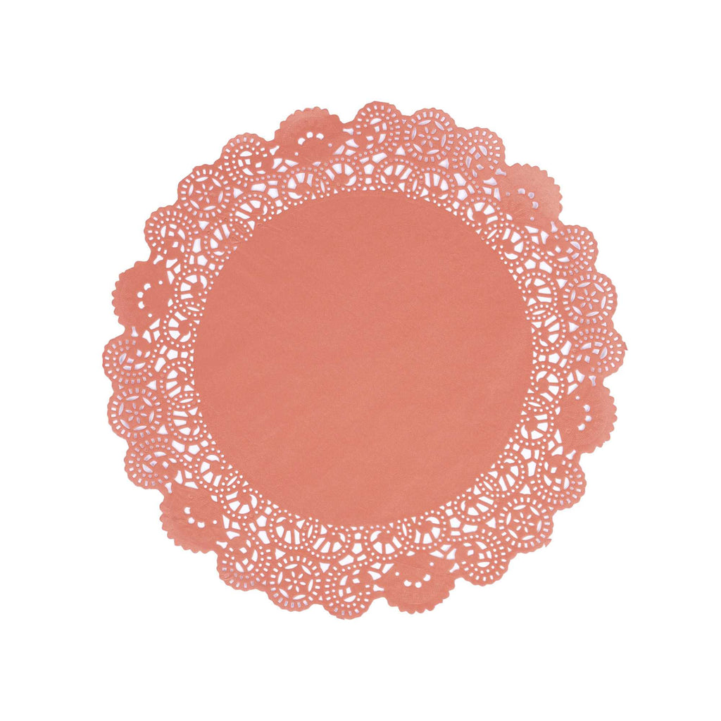 Pastry Tek Round Red Paper Doilies - Lace - 12" x 12" - 4000 count box