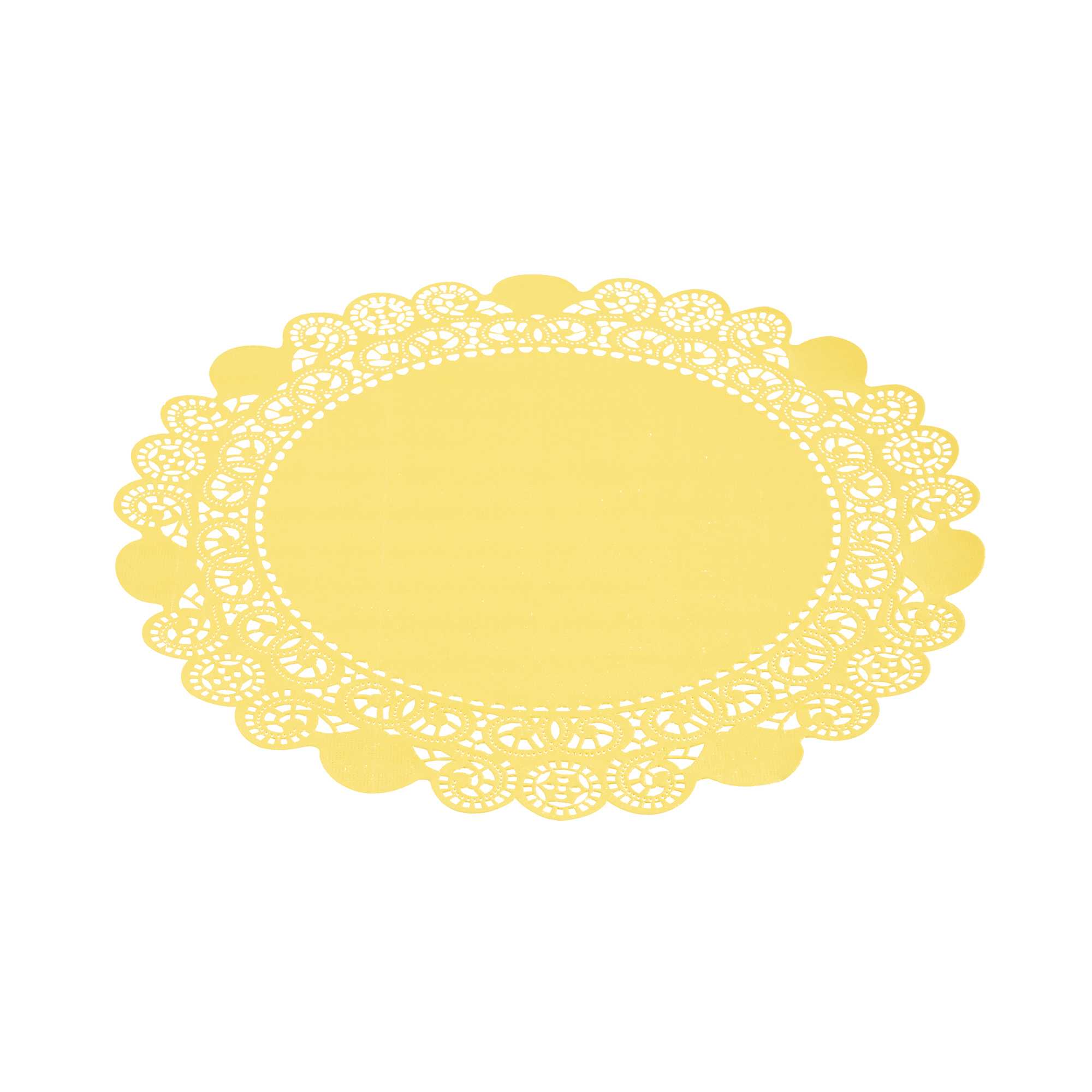 Pastry Tek Round Orange Paper Doilies - Lace - 12" x 12" - 100 count box