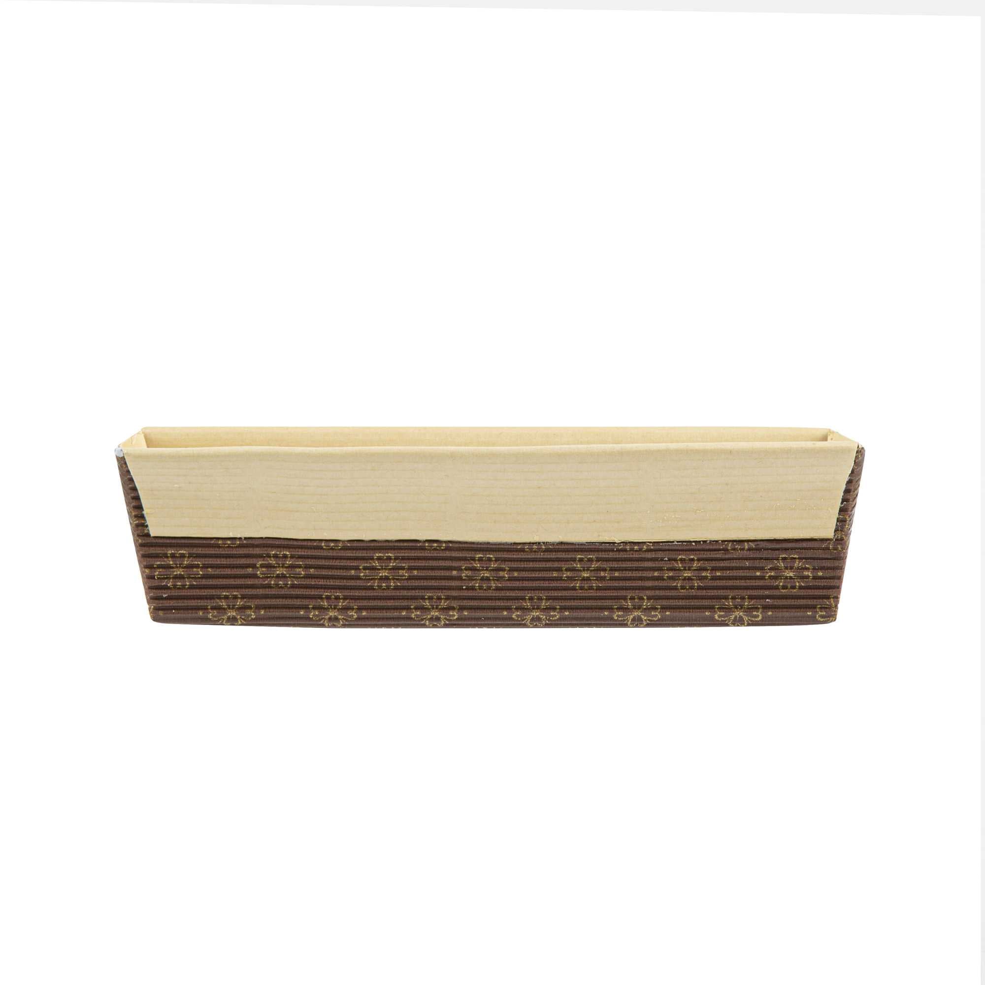Panificio 18 oz Kraft Paper Baking Loaf Pan - Greaseproof, Rippled - 7 3/4" x 3 1/4" x 2" - 10 count box