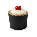 Panificio 3 oz Round Black Paper Mini Baking Cup - Scalloped - 2 1/2" x 2 1/2" x 1 3/4" - 200 count box