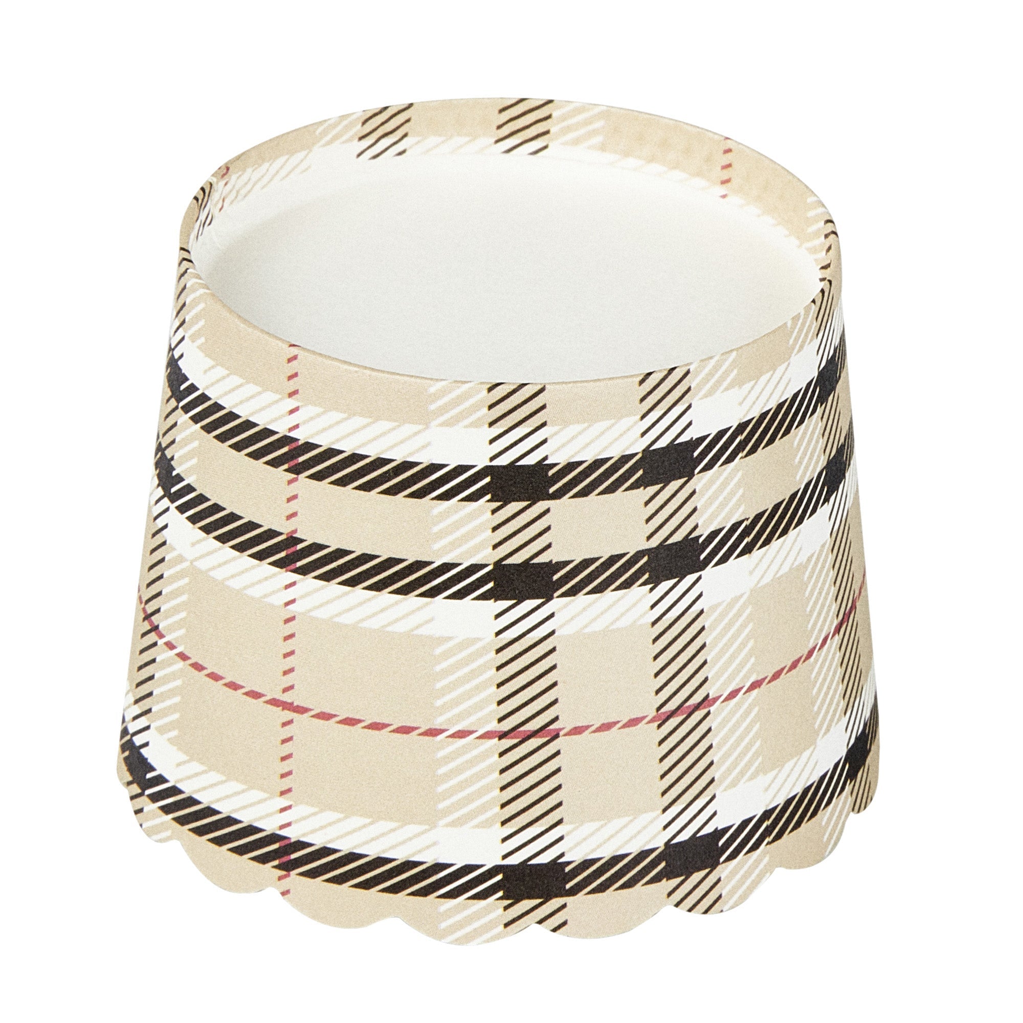 Panificio 3 oz Round Plaid Paper Mini Baking Cup - Scalloped - 2 1/2" x 2 1/2" x 1 3/4" - 200 count box
