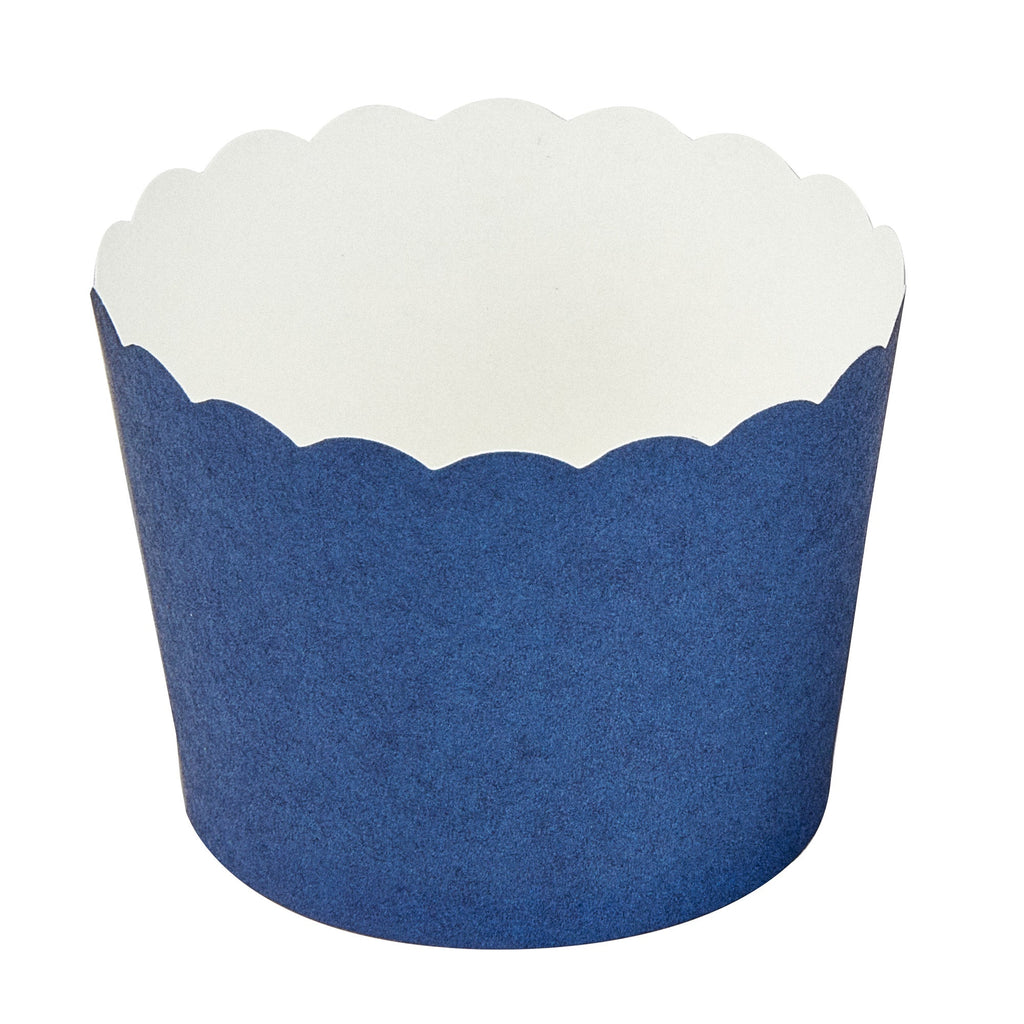 Panificio 3 oz Round Midnight Blue Paper Mini Baking Cup - Scalloped - 2 1/2" x 2 1/2" x 1 3/4" - 200 count box