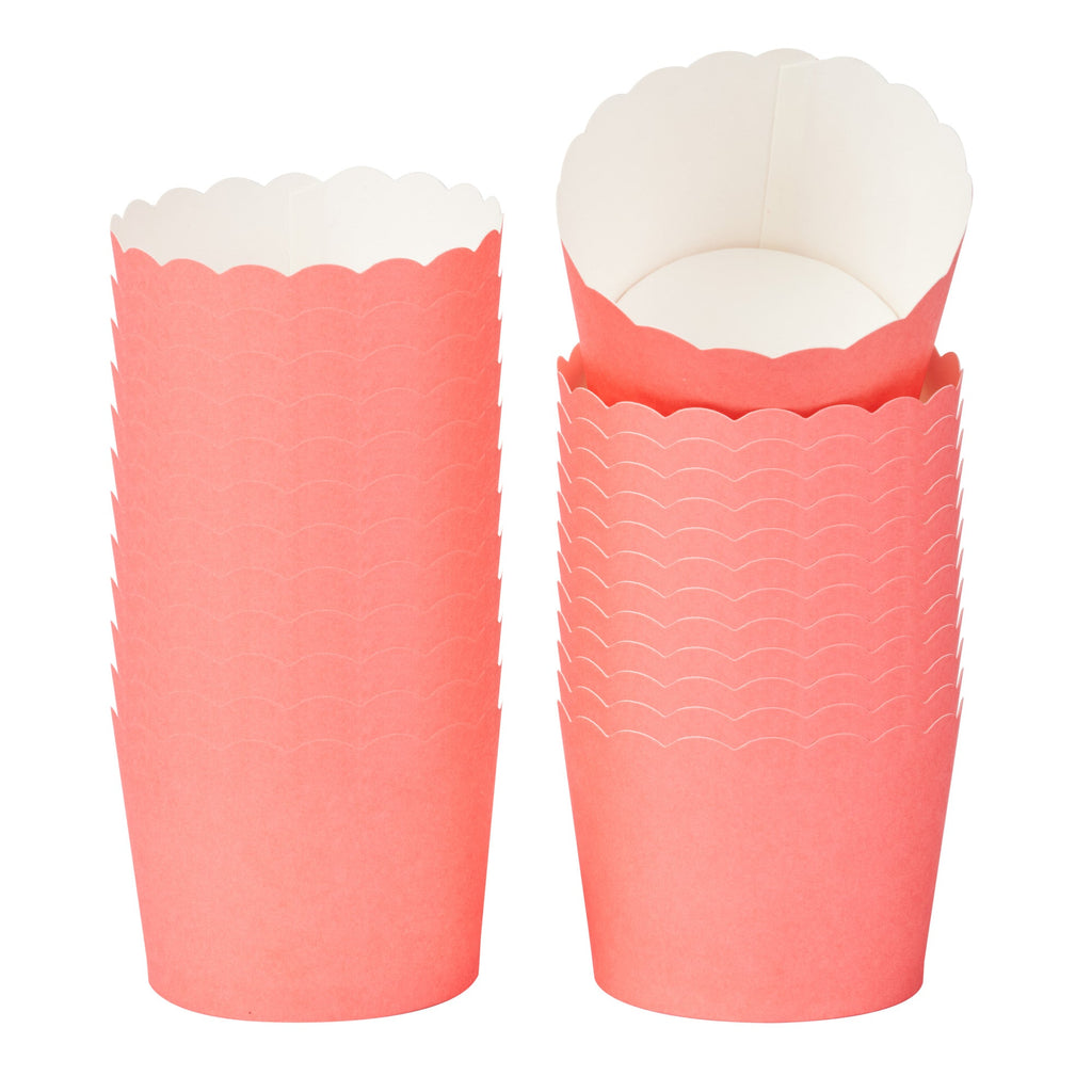 Panificio 3 oz Round Red Paper Mini Baking Cup - Scalloped - 2 1/2" x 2 1/2" x 1 3/4" - 200 count box