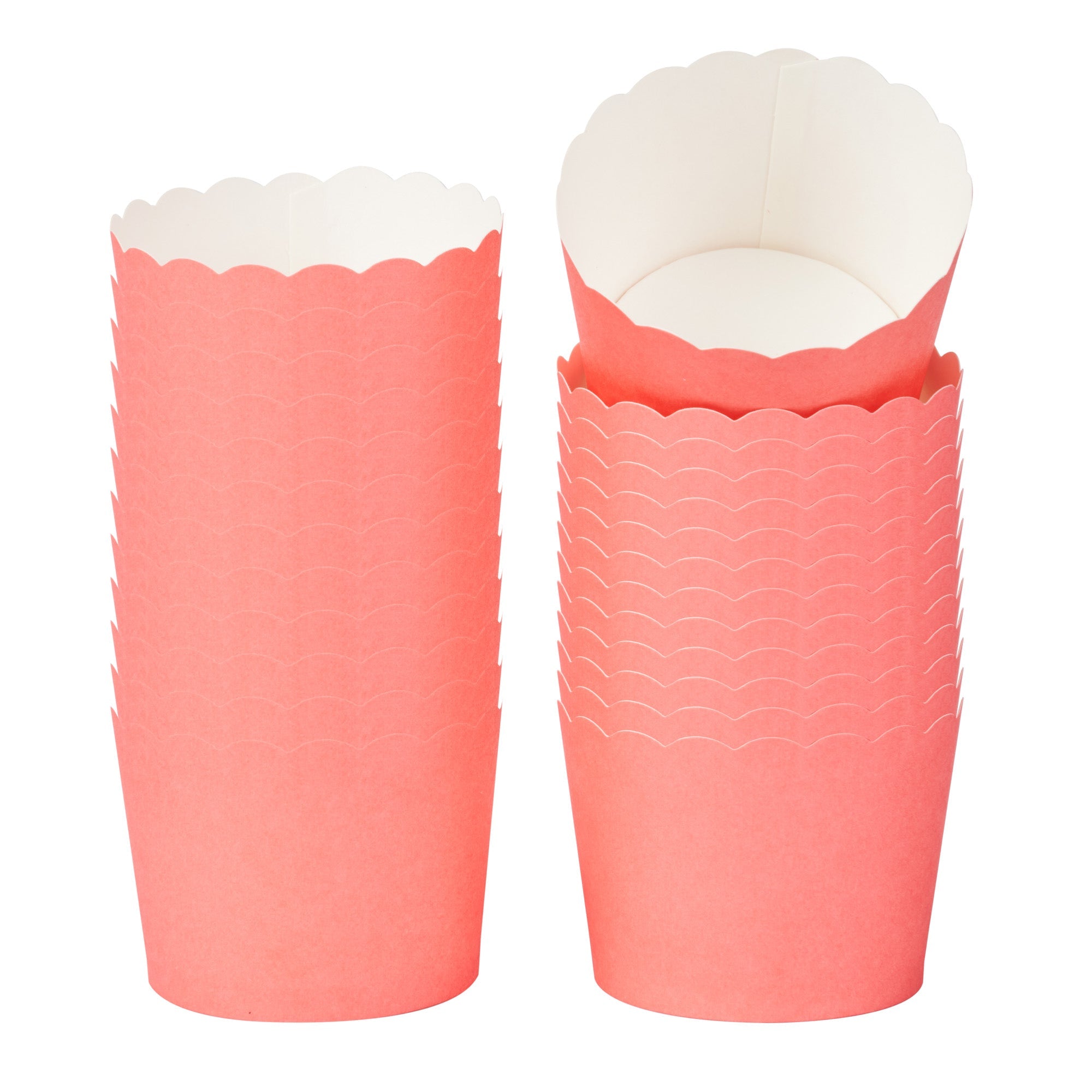Panificio 3 oz Round Red Paper Mini Baking Cup - Scalloped - 2 1/2" x 2 1/2" x 1 3/4" - 200 count box