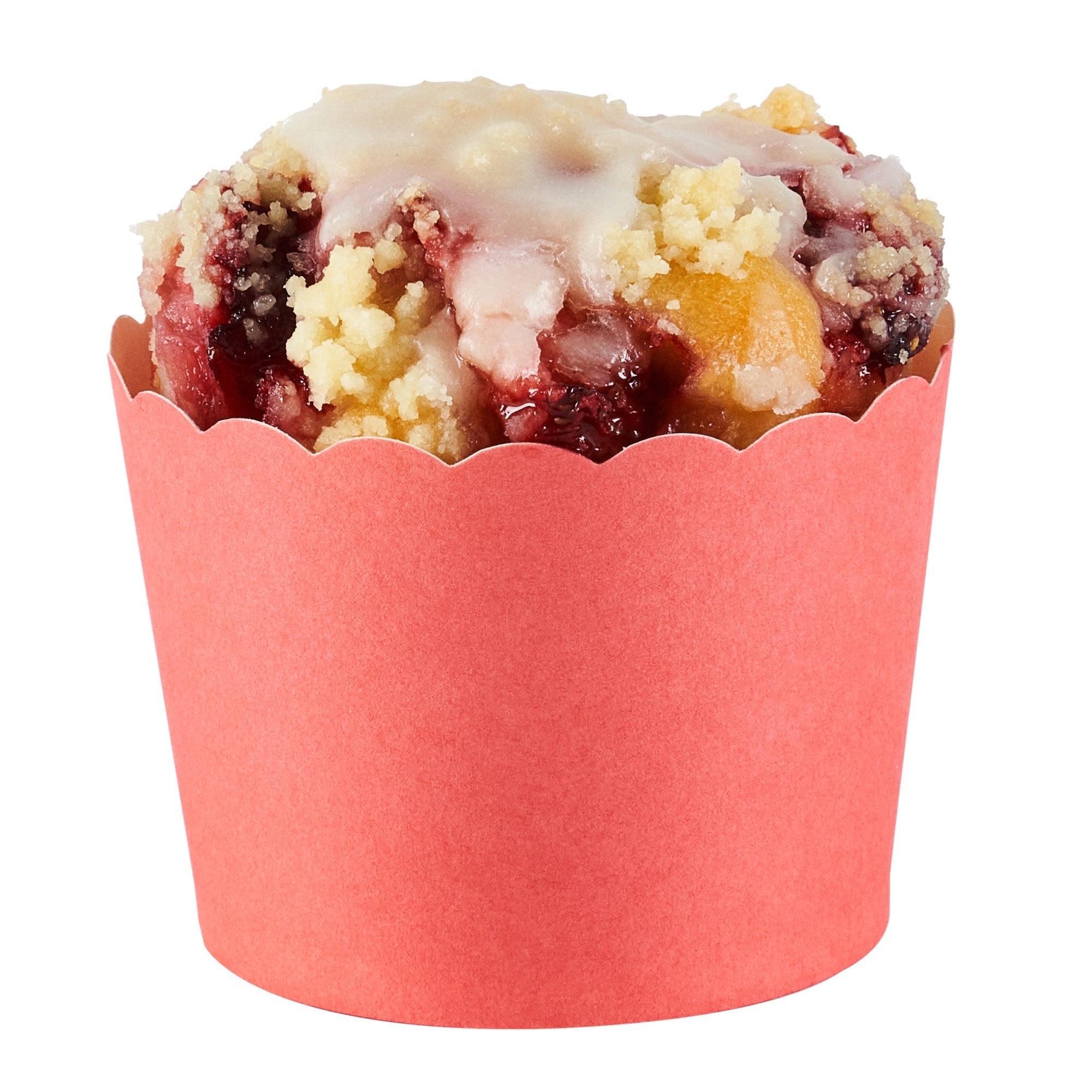 Panificio 3 oz Round Red Paper Mini Baking Cup - Scalloped - 2 1/2" x 2 1/2" x 1 3/4" - 200 count box