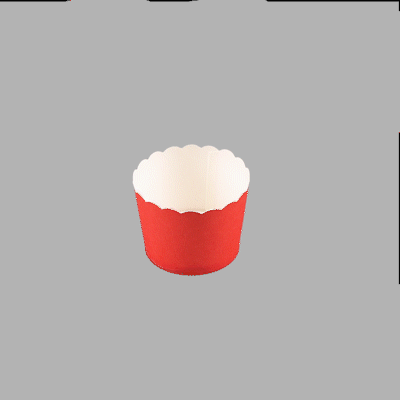 Panificio 3 oz Round Red Paper Mini Baking Cup - Scalloped - 2 1/2" x 2 1/2" x 1 3/4" - 200 count box